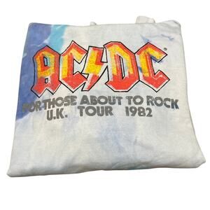 AC/DC Tie Dye Pulll Over Hoodie Hooded Sweatshirt Size 1X New no tags